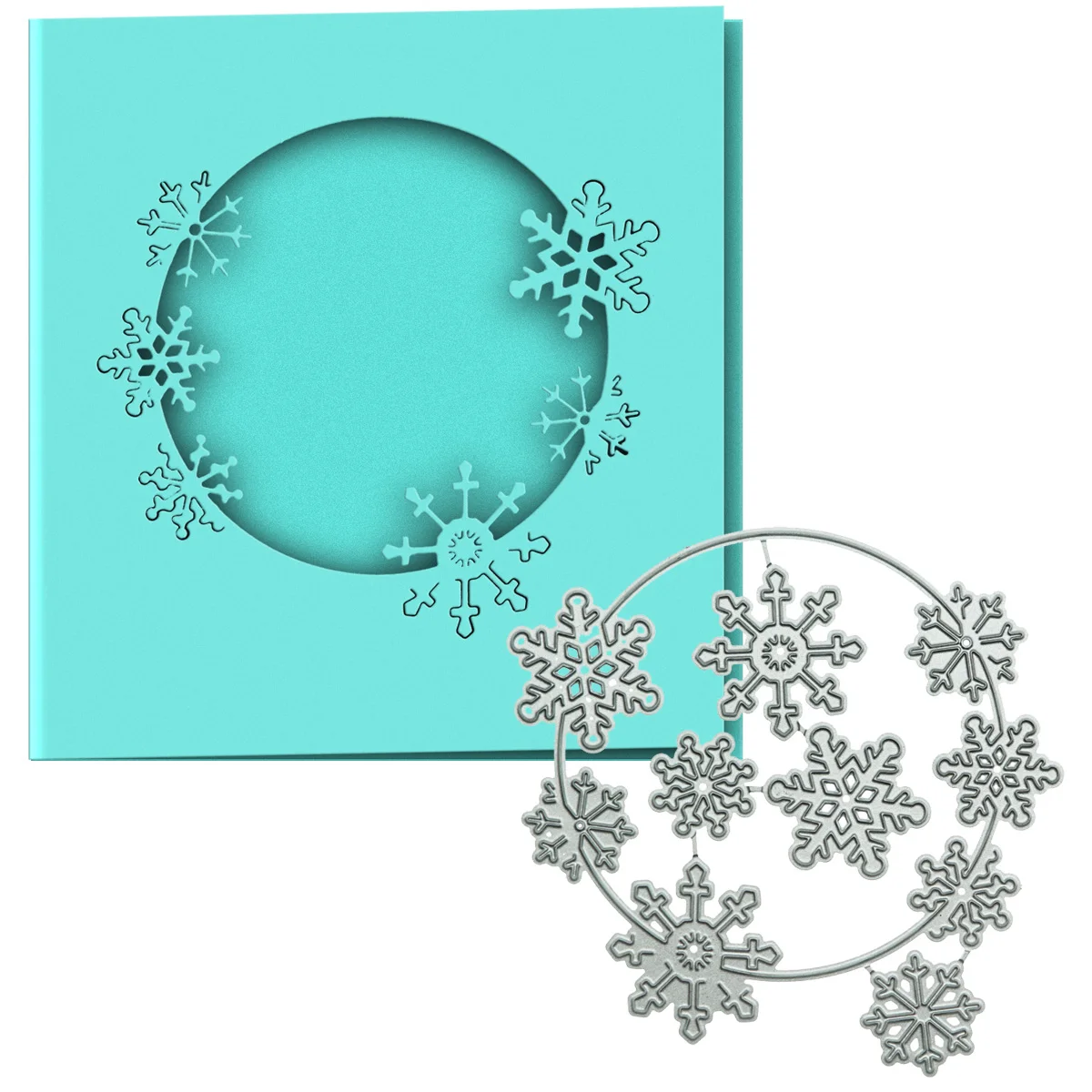 Обложка Скрапбукинг снег Снежинка венок узор металлические Вырубные штампы