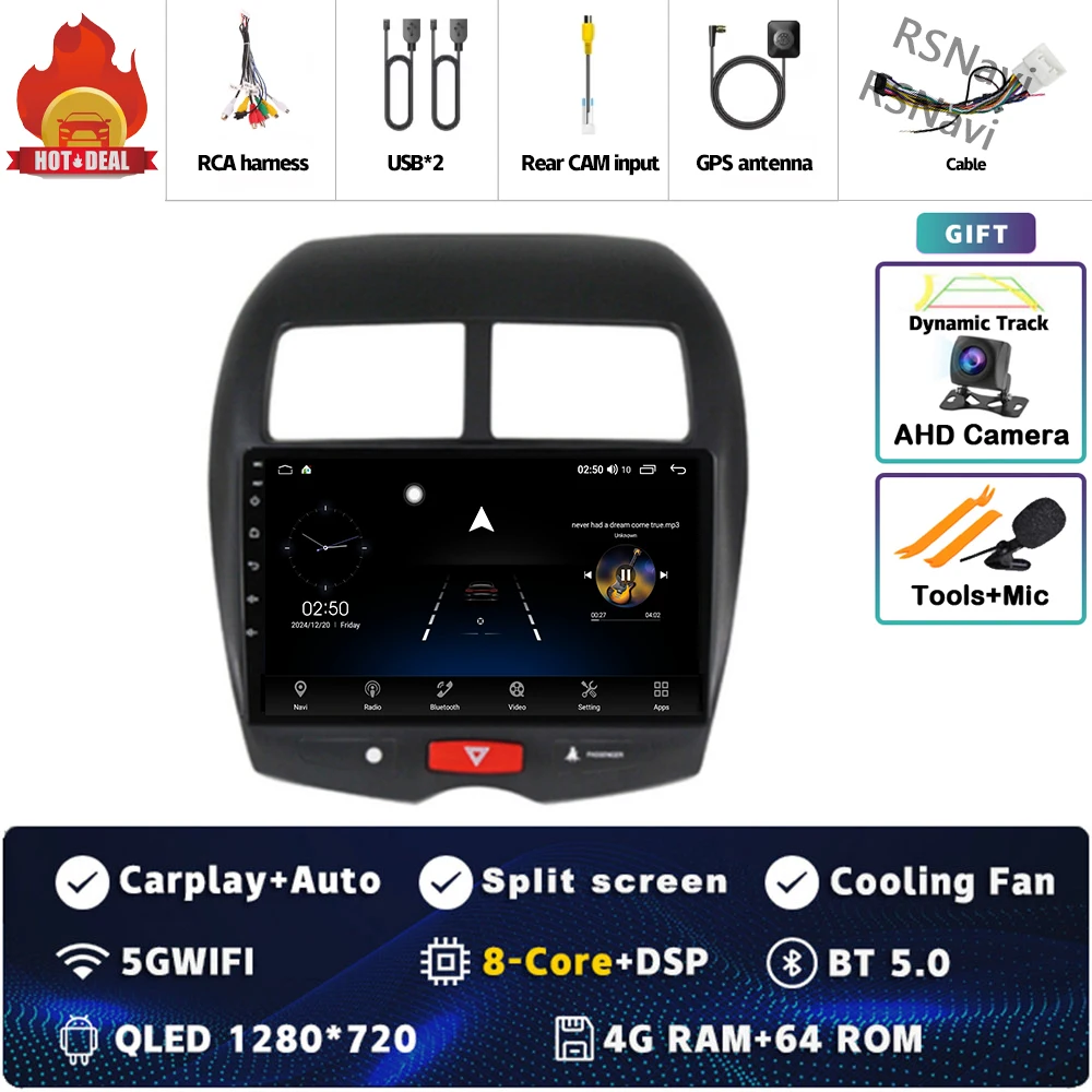 

Android 15 для Mitsubishi ASX 1 2010-2016 2K QLED Android Автомобильный радиоприемник Мультимедийный видеоплеер GPS Стерео CarPlay 4G Головное устройство