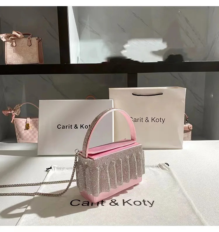 Luxury Designer Women's Handbag Crystal Shiny Rhinestone Diamond Evening Bag Wedding Party Clutch Purse Shoulder Crossbody Bag