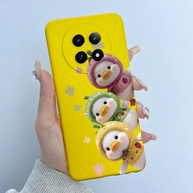 Чехол для Realme 12 12X 5G Luxury Dragon Cute Labubu Cat Pattern матовый мягкий силиконовый чехол