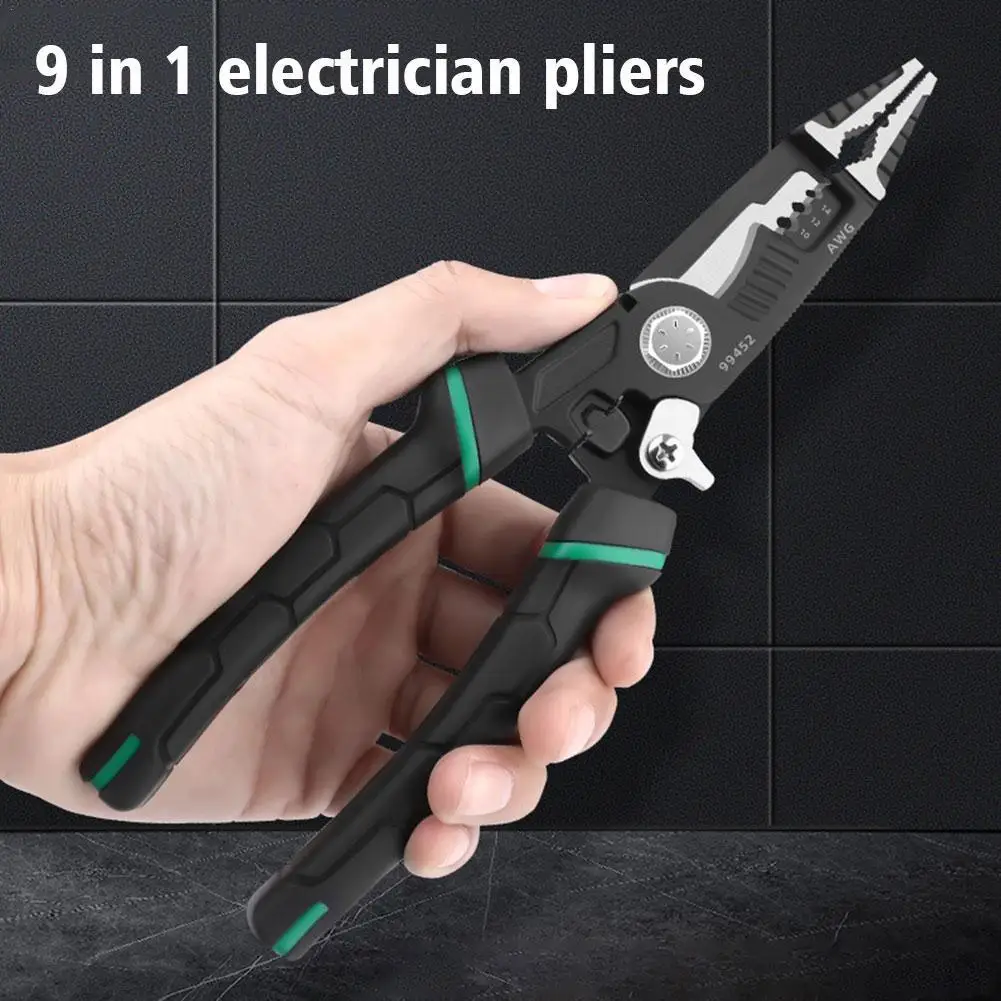 

Инструмент для зачистки проводов 9 в 1, многофункциональные плоскогубцы для резки и пилинга проводов, ручные инструменты для электрика