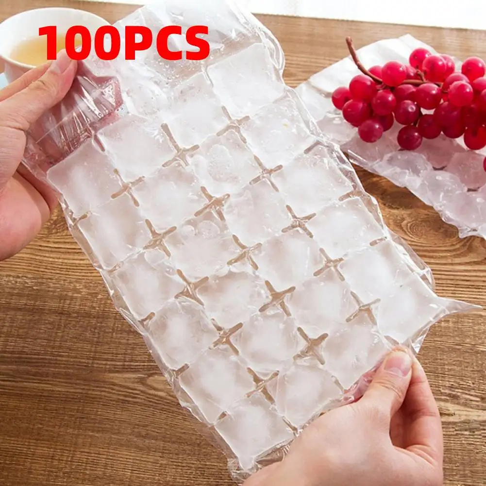 

100Pcs Disposable Ice-making Bags Freezing Maker Ice Cube Bag Self-Seal Ice-making For Summer DIY Drinking Ice Cube Tray Mold