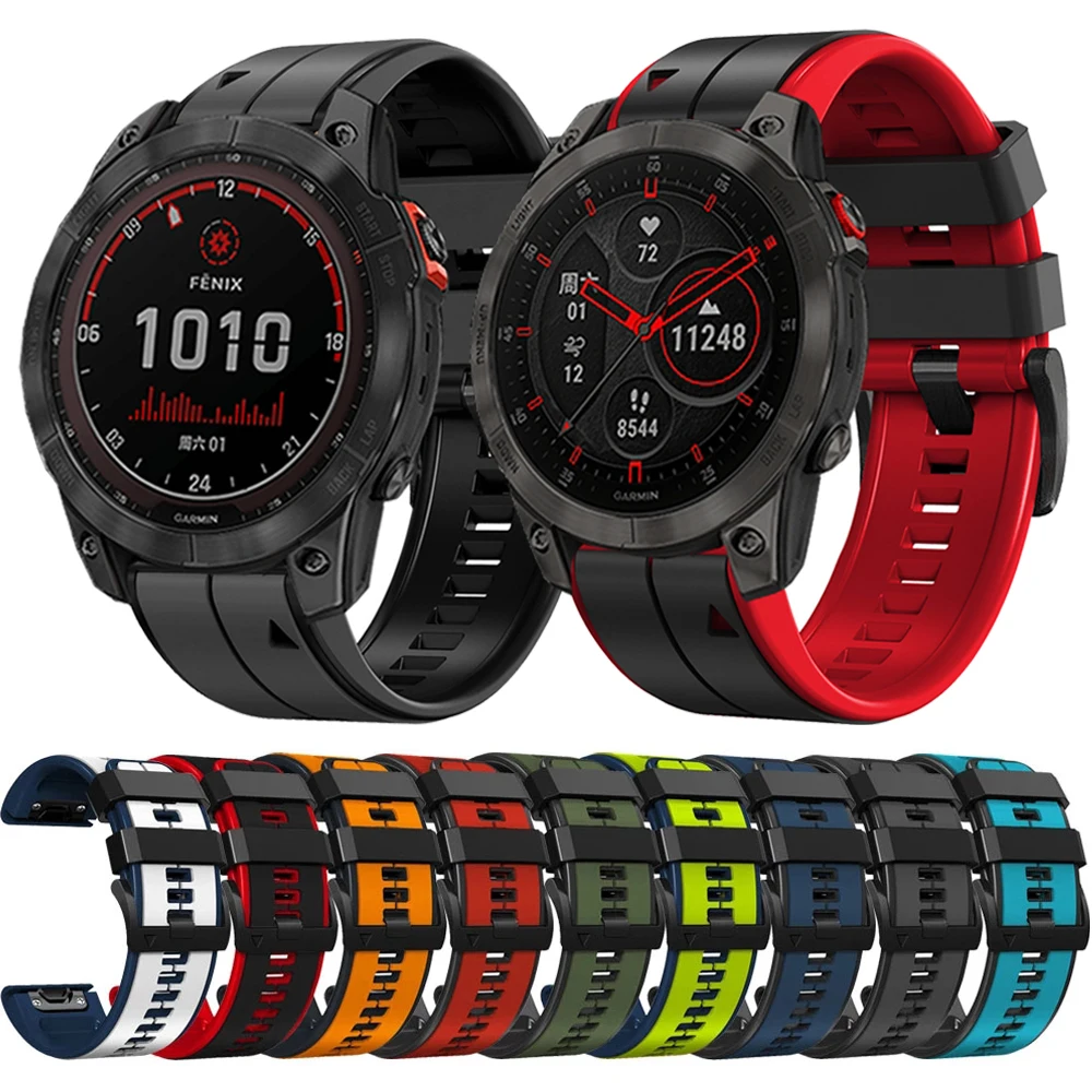 

Ремешок силиконовый быстросъемный для наручных часов Garmin Fenix 7 7X 6 6X Pro 5 5X Plus Epix 2 Forerunner 965 955 945