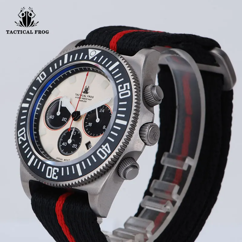 Тактические мужские наручные часы Frog FXD титановые кварцевые часы-хронограф VS75B с
