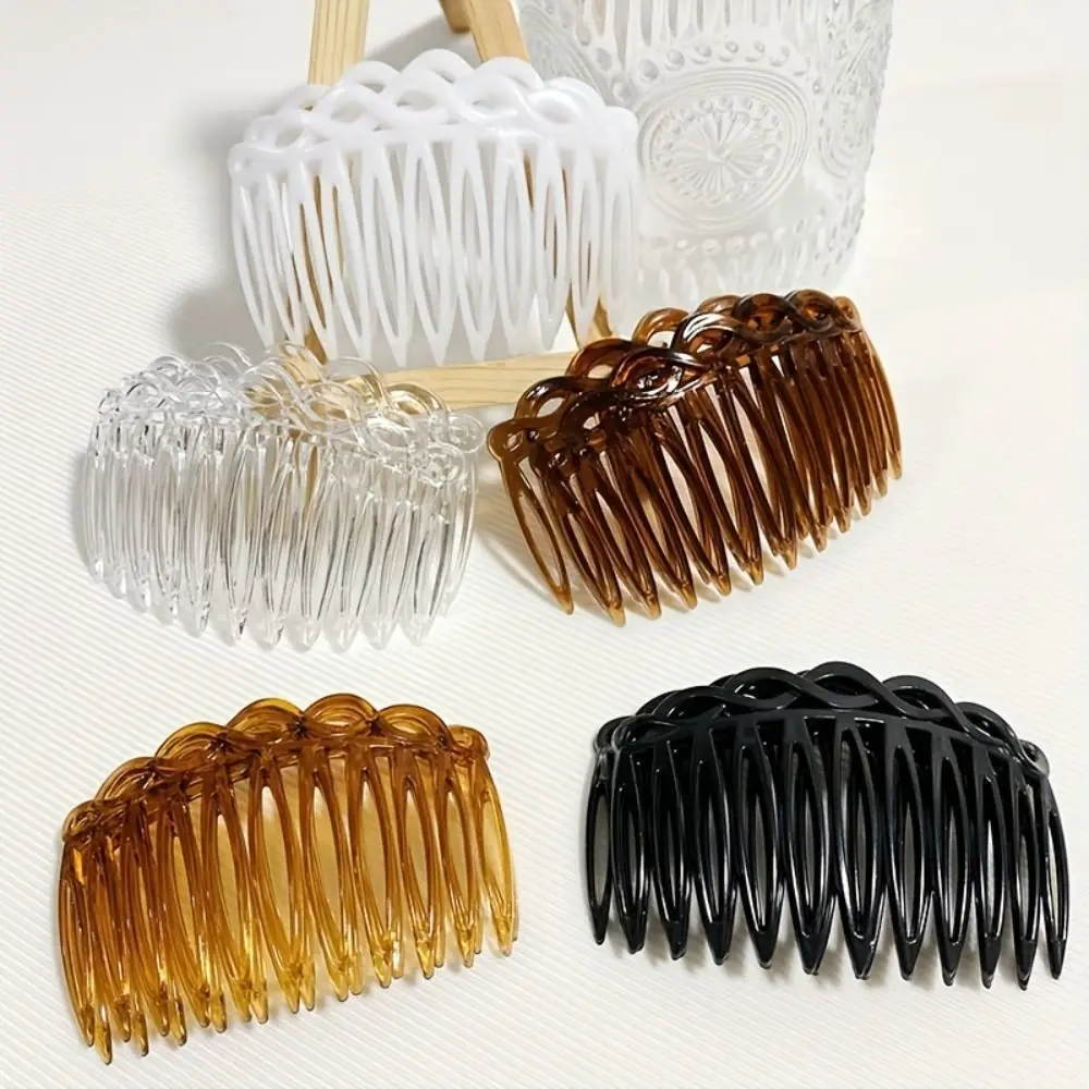 

11 Teeth Simple Hair Clip Combs Plastic Straight Teeth Hair Accessories French Versatile Vintage Weaving Hairpins Girls