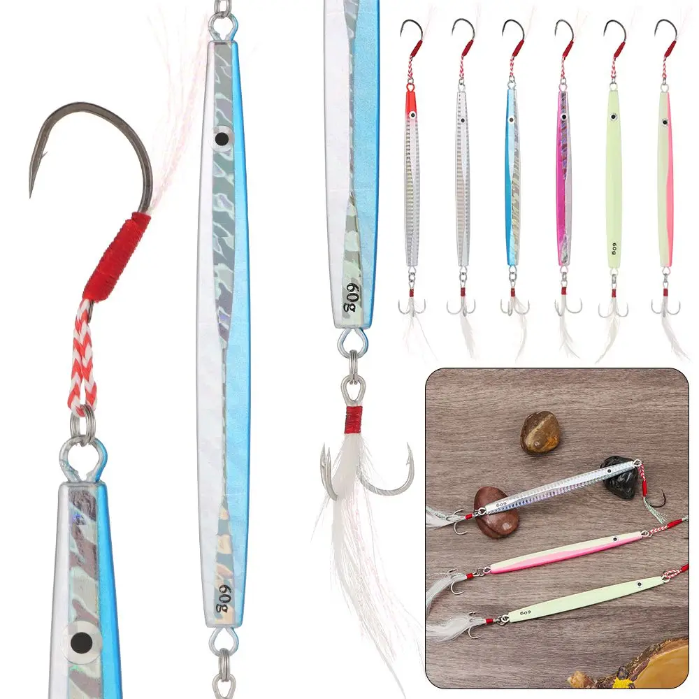 

Shining Artificial Tackle Fast Sinking Double Hooks Shore Cast Jigs Sea Trolling Fishing Lures Metal Lure