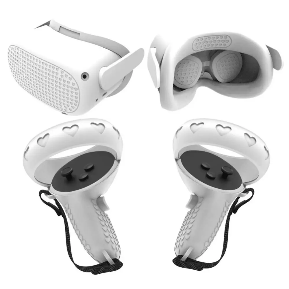 

For Oculus Quest2 Anti-skid Sweat Guard Silicone Protective Lens Cover Anti-throw Controller Grip Cover Vr Accessories Cover