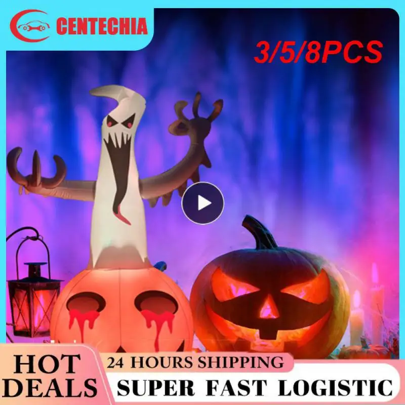 

3/5/8PCS Inflatable Light Ball Remote Control For Halloween Party Decor Light Convenient Thickening Luminous Pumpkin Lamp