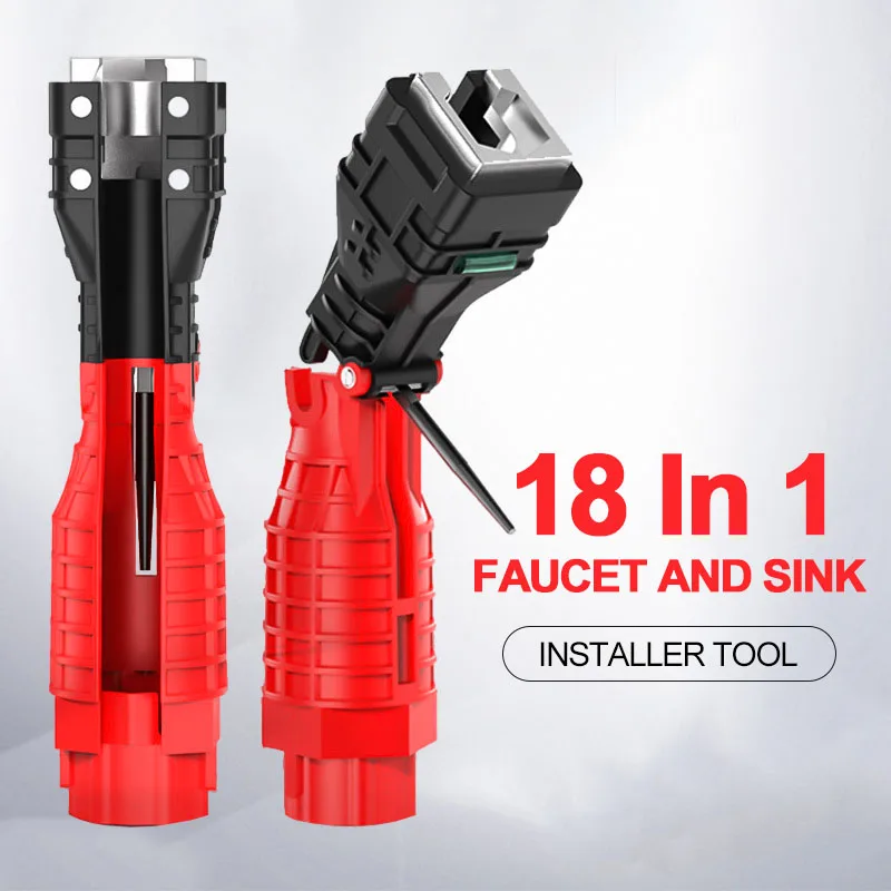 

18 in 1 Faucet And Sink Installer Tool Pipe Tube Spanner Wrench socket wrench set multi tool
