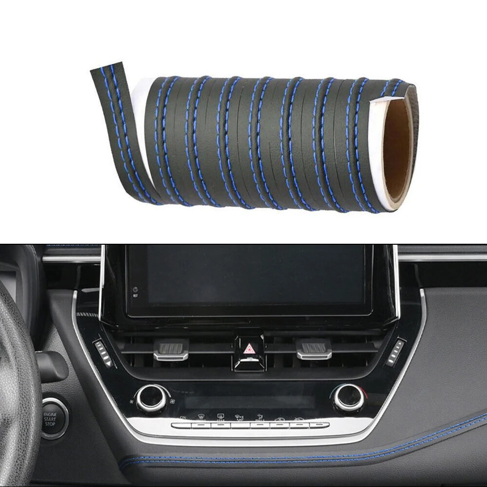 

1pcs Black+Blue Moulding Trim Strip Car Blue Brand New Car Dashboard Decor Line Decorative High Quality Moulding
