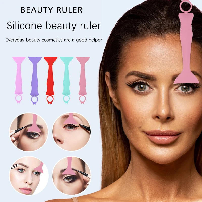 

New Silicone Eyeliner Applicator Ruler Multifunctional Beauty Eyebrow Eyeliner Aid Makeup Tools Lip Line Arc Procheilon Beginner