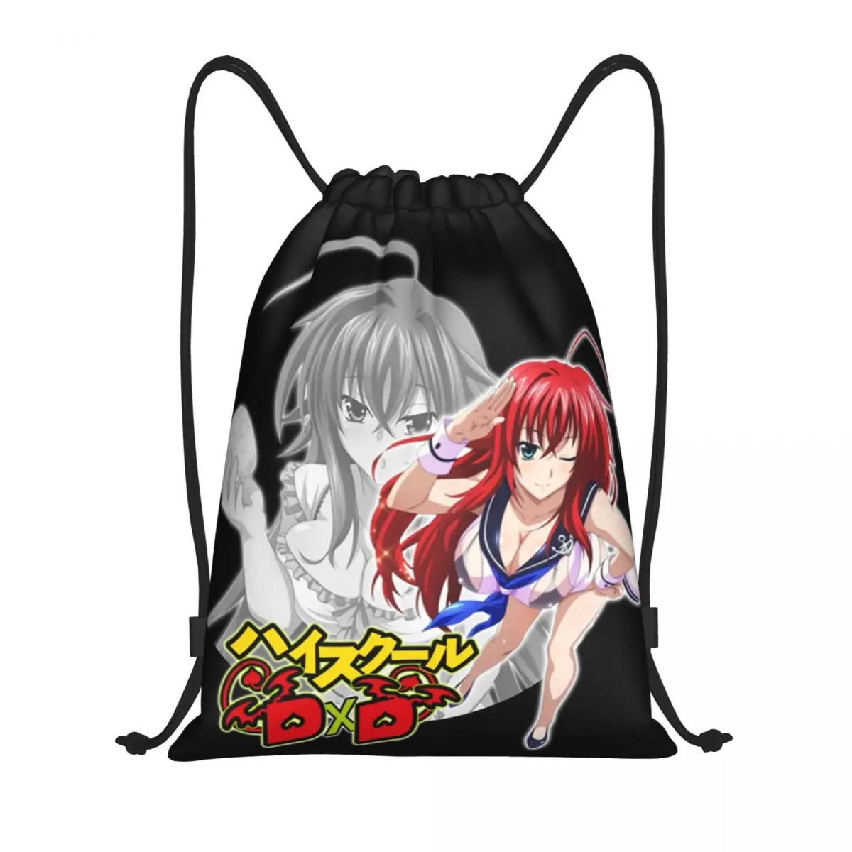 

Sexy Girl High School Japanese Anime Dxd Silhouette Drawstring Backpack Bags Lightweight Gym Sports Sackpack Sacks for Yoga