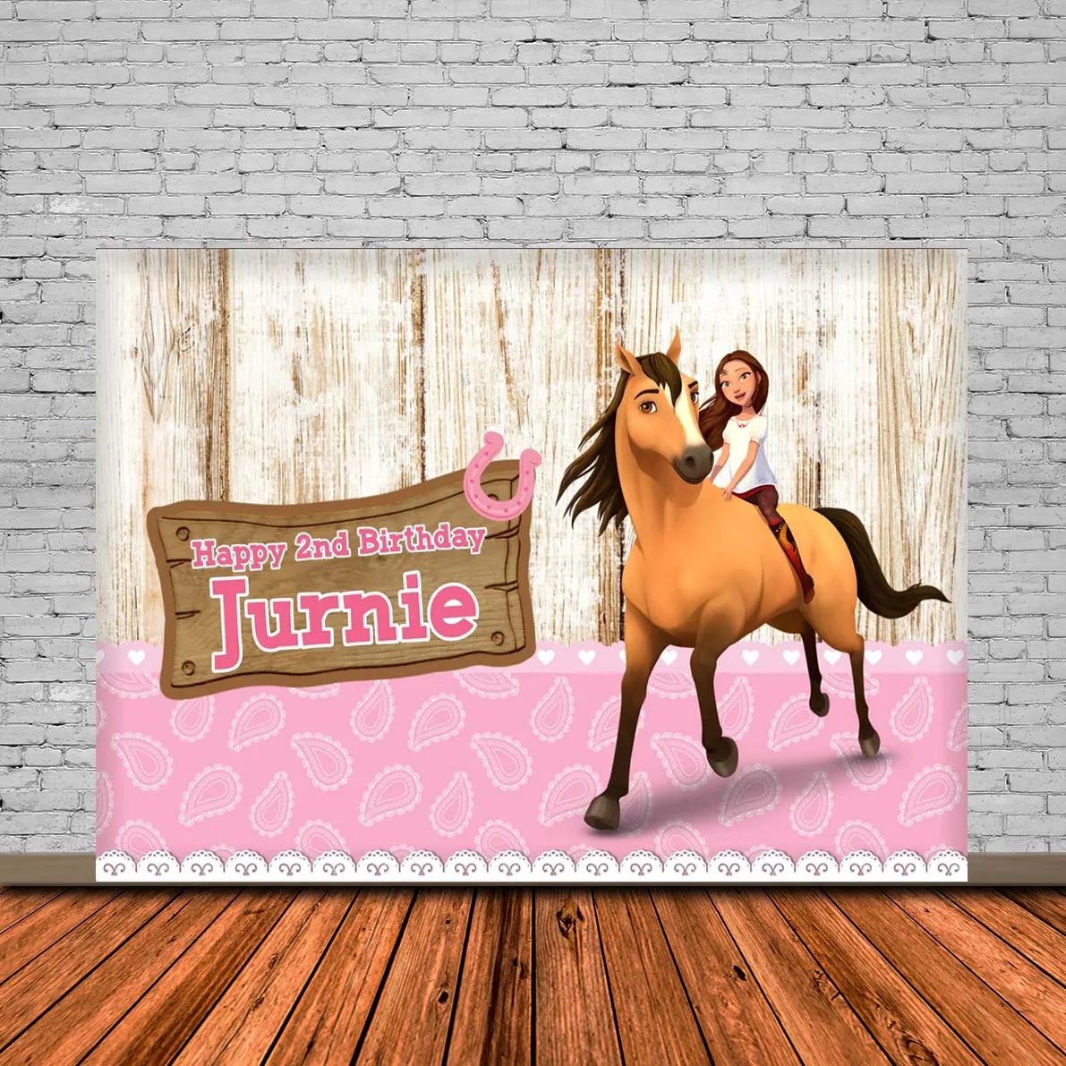

Spirit Riding Girls Riding In The Mountain Background Spirit Horse Birthday Party Photography Decoration Booth Backdrop Studio