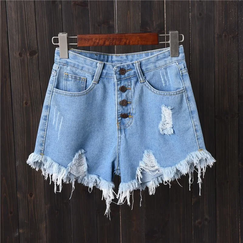 

Vintage Ripped Tassel Jeans Shorts Summer Women Casual High Waist Denim Shorts Female Streetwear Y2K Sexy Girls Hot Shorts 6XL