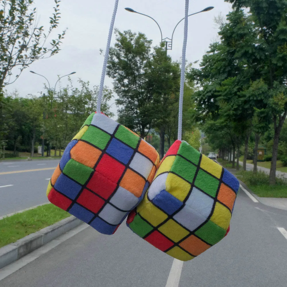 Креативный автомобильный кулон цветной плюшевый волшебный куб автомобильное