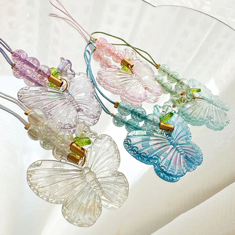 Изысканная Милая подвеска Convallaria в виде цветка бабочки для телефона бусина