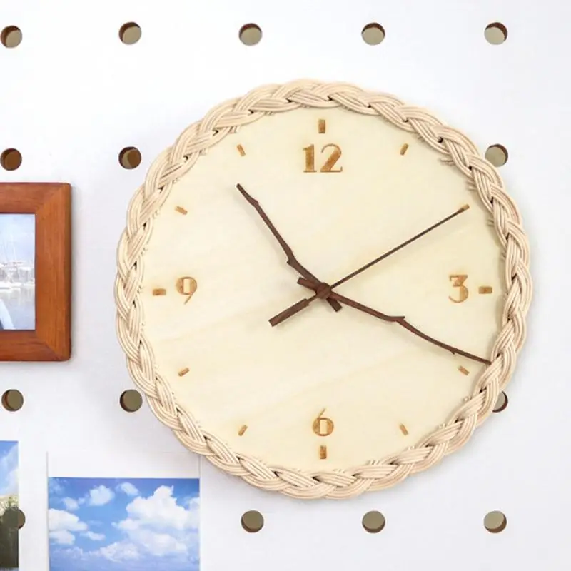 Настенные часы в стиле бохо винтажные декоративные без тикания с питанием от