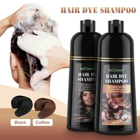500ml natural organic coconut oil essence black hair dye shampoo covering gray hair permanent hair color dye shampoo hair care
