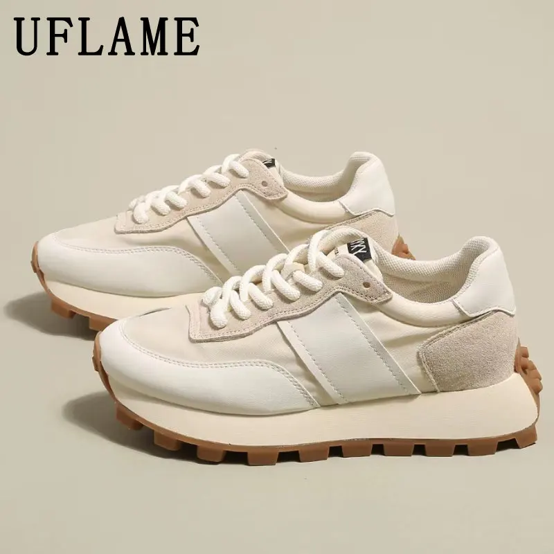 

Womens Sneakers Genuine Leather Breathable Casual Shoes Lightweight Tennis Sports Shoes Lace Up Platform Shoes In Spring Autumn