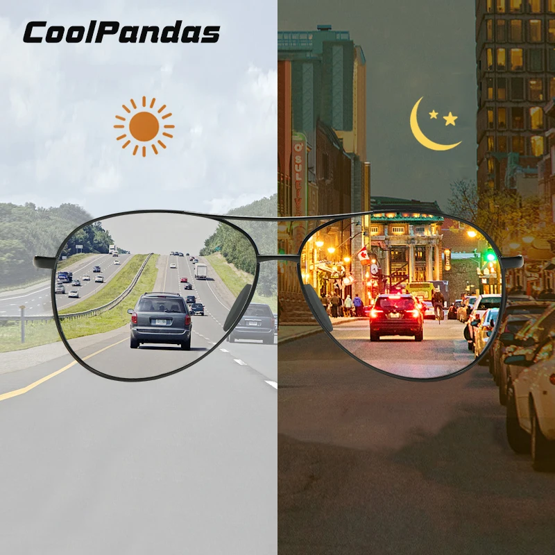 

CoolPandas Pilot Photochromic Sunglasses Driving Men Women Chameleon Anti-glare Sun Glasses UV400 Goggles Eyewear gafas de sol