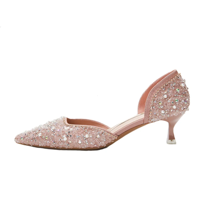 

Туфли из натуральной кожи с круглым носком, классические туфли с закрытым носком, высокий каблук, пикантные, для ранней весны