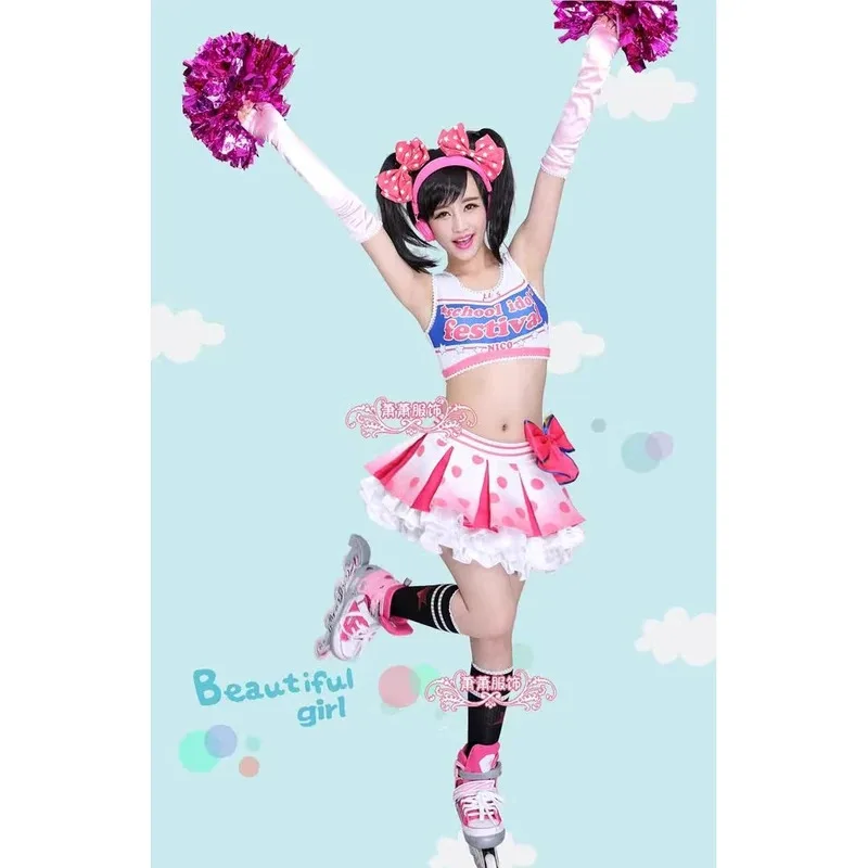 Фото Love Live October Sports Cheerleader Nico Yazawa Honoka Kotori Tojo Maki Экипировка Униформа Аниме Lovelive Cheer Косплей Костюм №5