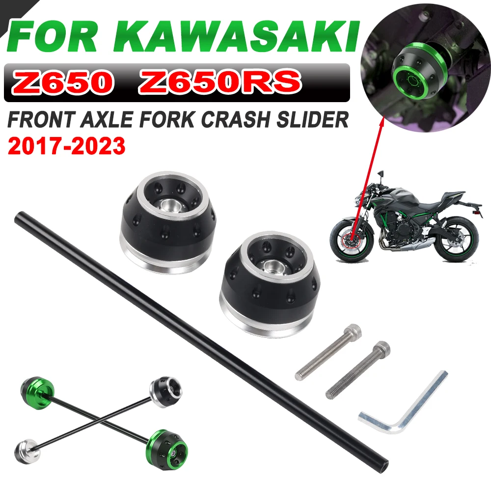 

2023 For KAWASAKI Z650 Z650RS Z 650 RS 2017 - 2021 2022 Motorcycle Accessories Front Axle Fork Wheel Slider Cap Crash Protector