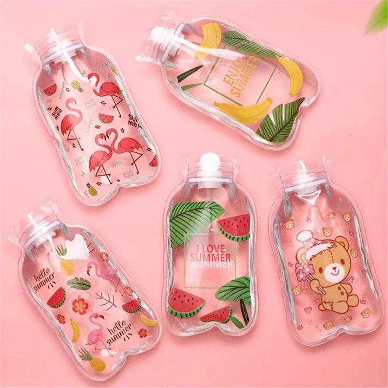 

3pcs Safe high density PVC double layer anti-hot injection transparent belly warm mini explosion-proof portable hot water bag