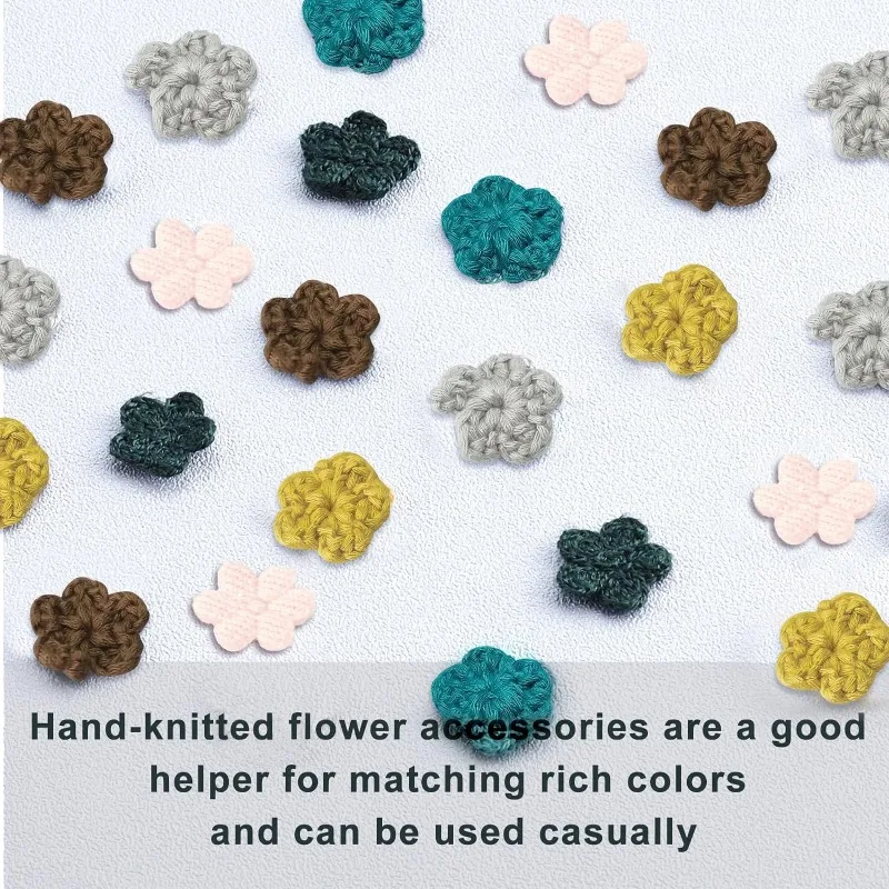 30 Шт. Вязаные Крючком Цветы Ручной Работы Украшения 6 Цветов Диаметр 15 Мм Для
