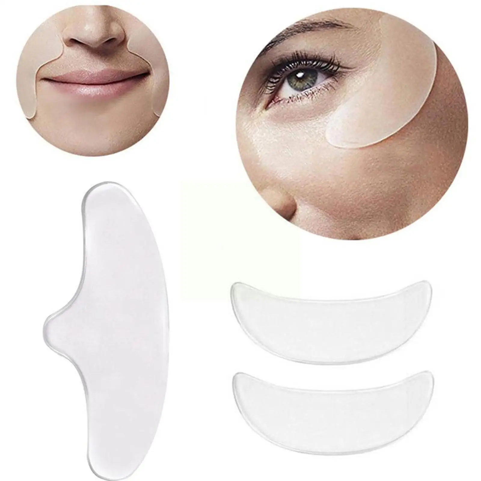 

Silicone Anti Wrinkle Eye Face Pad Silicon Transparent Anti Removal Neck Gel Silica Sticker Care Microgroove Patch Facial S I7P0