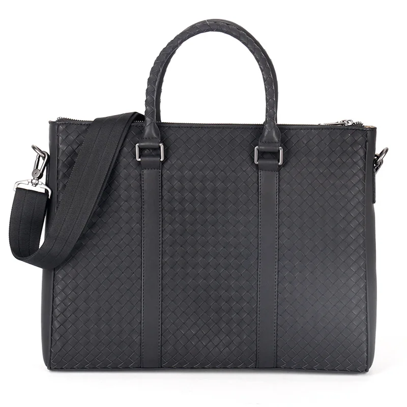 Men's computer bag Fashion business bag Designer high-quality woven bag High end genuine leather bag messenger bag