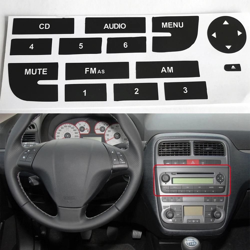 

Repair Decals Radio Button Auto Parts CD Keys Car Interior Front Interior Trim Matte Black Multimedia Radios Accessorry