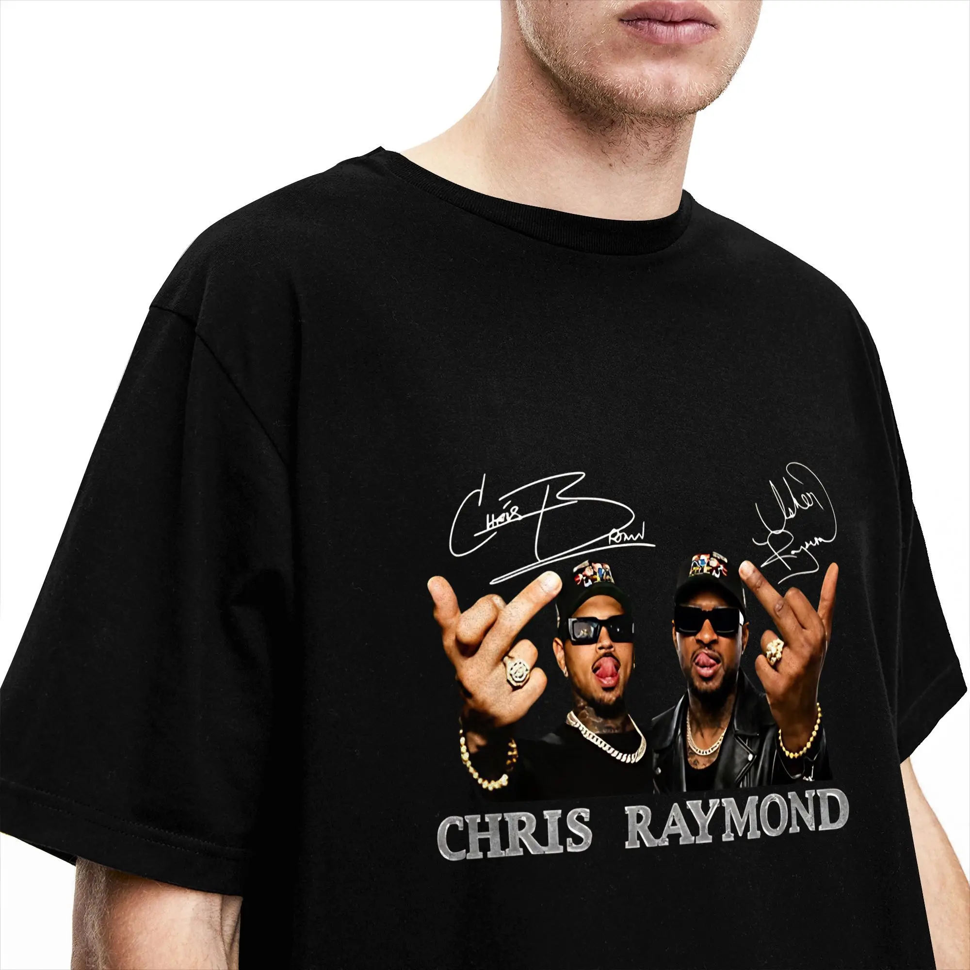 Фото Мужская футболка Chris Brown And Usher The Rb Tour, хлопковая одежда Raymond And Brown, футболка с короткими рукавами и круглым вырезом, футболки №3