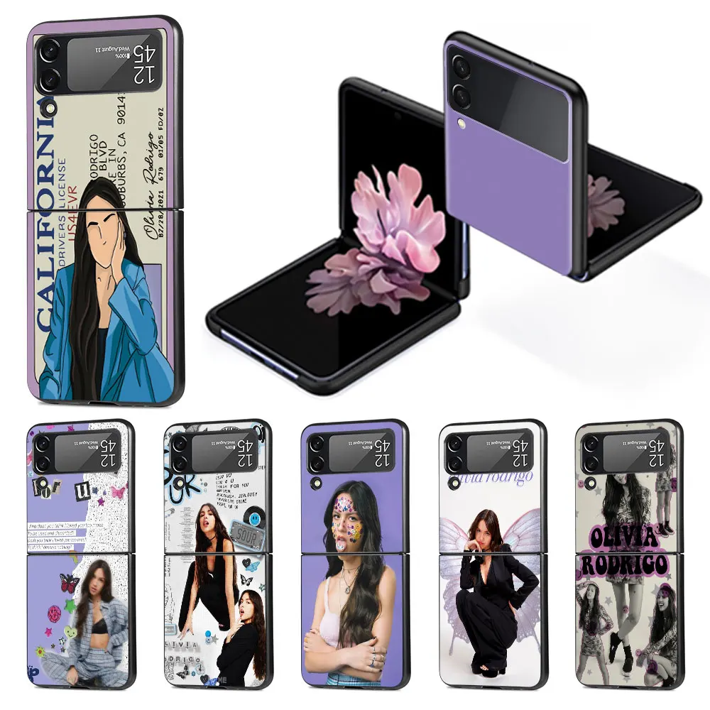 

Чехол для телефона Samsung Galaxy Z Flip4 Flip3, флип-чехол с надписью Z, флип 4, 3, чёрные жесткие чехлы из поликарбоната Zflip3, Zflip4, Модный чехол с Оливией Ро...