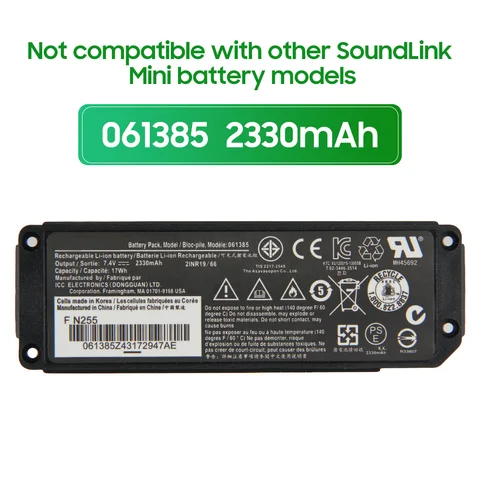 Оригинальный запасной аккумулятор для BOSE SoundLink Mini I Bluetooth 061386 061385 061384 063404 063287, оригинальный аккумулятор 2230 мАч