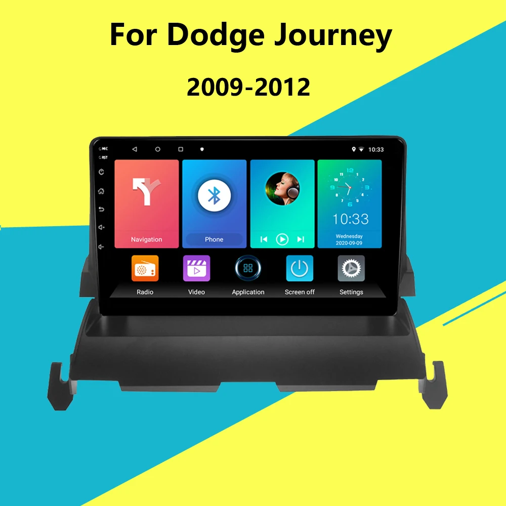 

For For DODGE Journey 2009-2012 Head Unit Aftermarket 2 Din 9" Android Car Multimedia Video Audio FM BT GPS Navigation Player