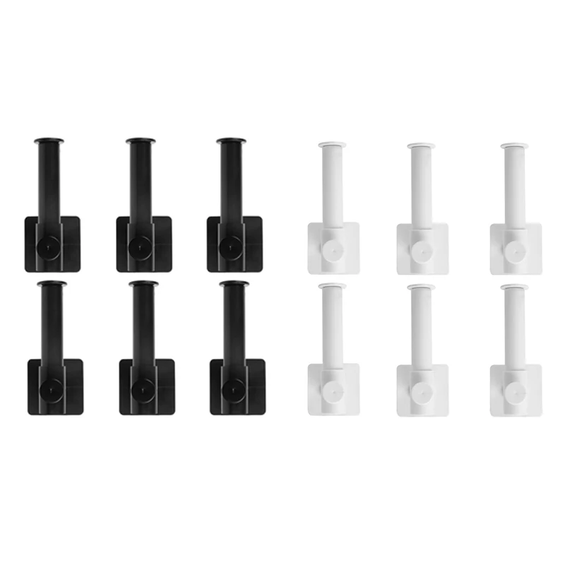

6 Pack Kitchen Retractable Hook Roll Paper Rack Cup Pot Cover Wall Hanging Storage Tool Home Multifunctional Hook