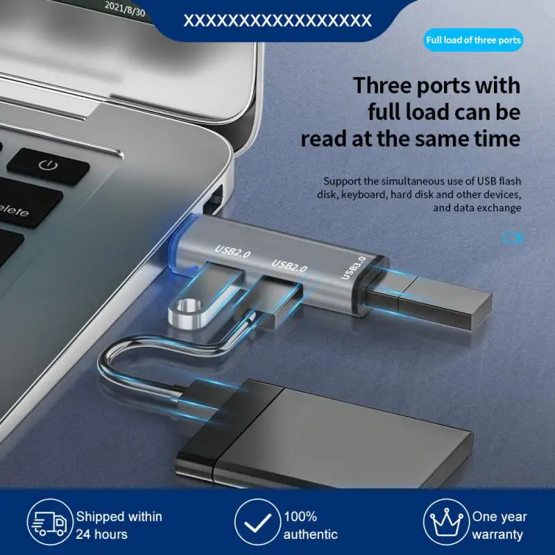 

2,0 концентратор Usb адаптер станция Usb разветвитель адаптер Usb C концентратор 3,0 алюминиевая высокоскоростная мини-флешка алюминиевая 3 в 1