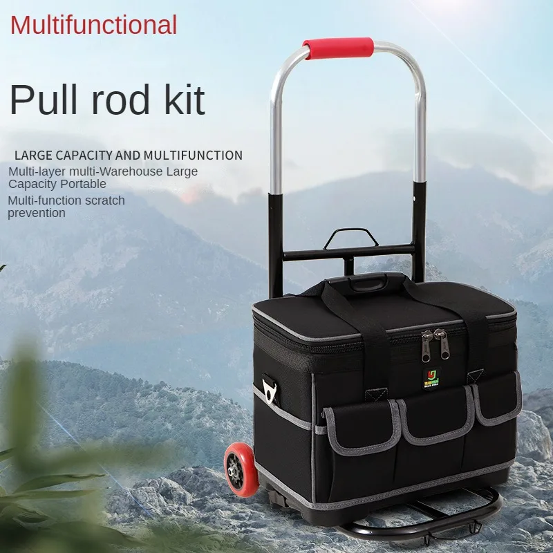 

Multifunctional Oxford Canvas Pull Rod Kit Large Portable Electrician Woodworking Hardware Tool Repair Bag Hardware Products