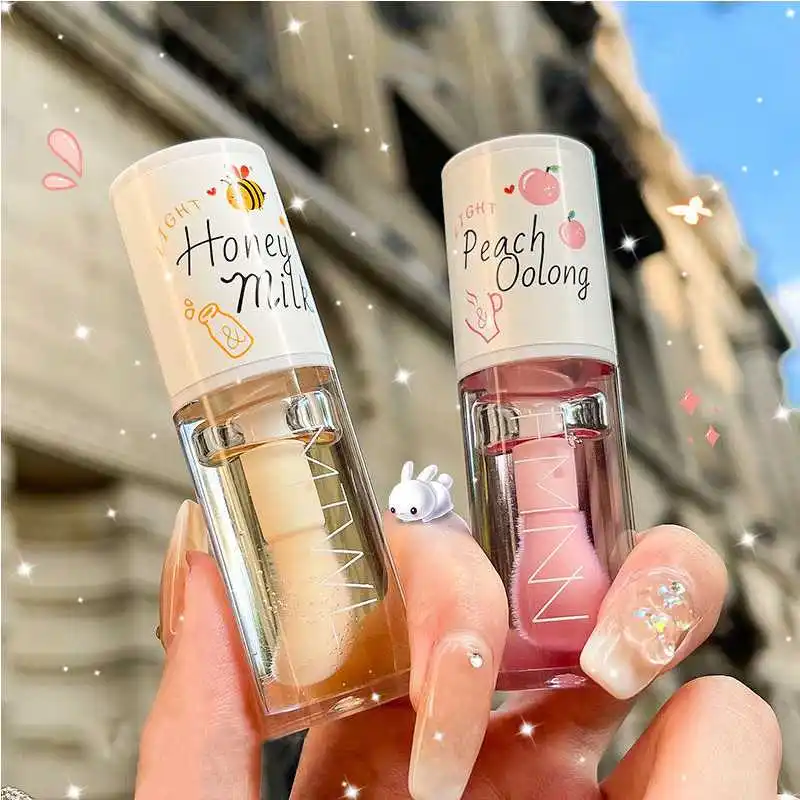 

Peach Milk Honey Lip Balm Oil Relieves Dry Moisturizing Lip Gloss Fades Lip Lines Water Light Lips Cosmetics Makeup Tools