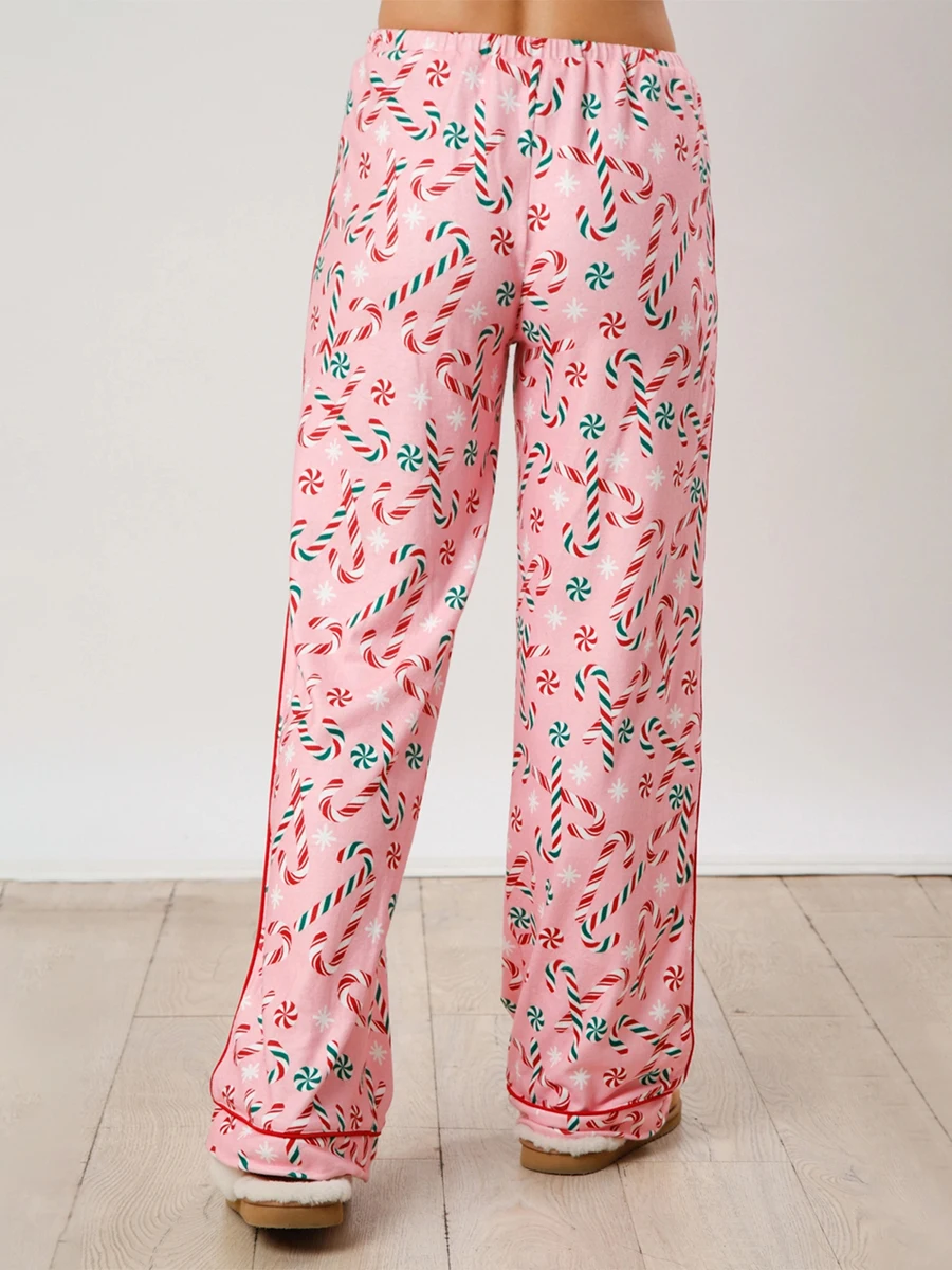 Женский комплект для отдыха из 2 предметов рубашка с принтом Санта-Клауса и