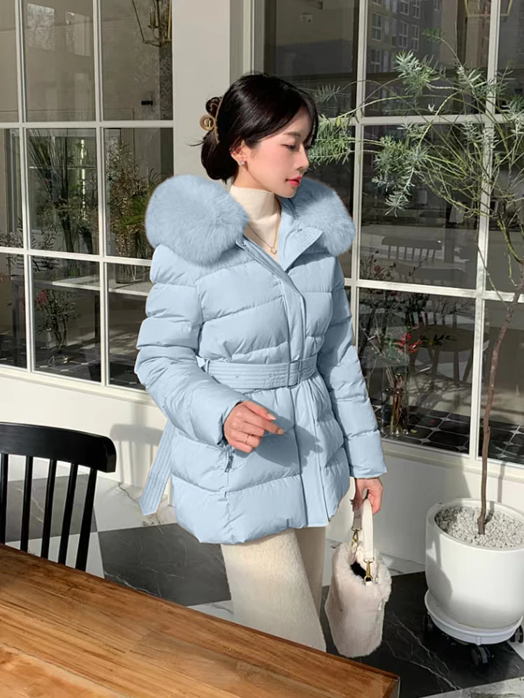 Новая зимняя одежда Женская свободная модная пуховая куртка средней длины парка