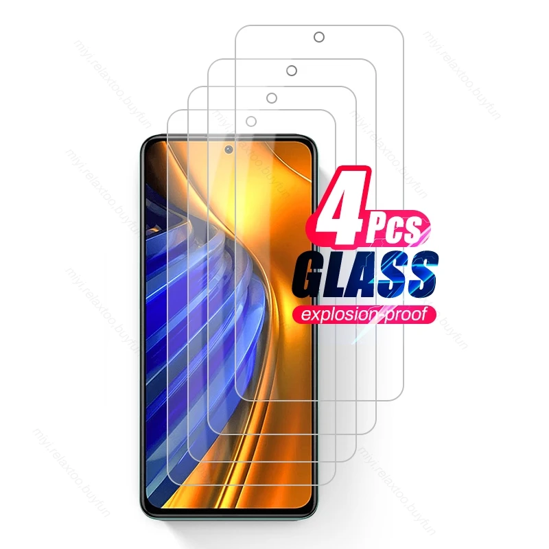 

4PCS HD Tempered Glass For Xiaomi Poco F4 5G Explosion-proof Screen Protector Film Cover PocoF4 Poko Little F 4 22021211RG 6.67"