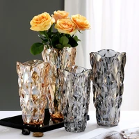 bohemian style glass vase 24 5cm large crystal vases for floral arrangement for home living room bathroom kitchen tabletop decor