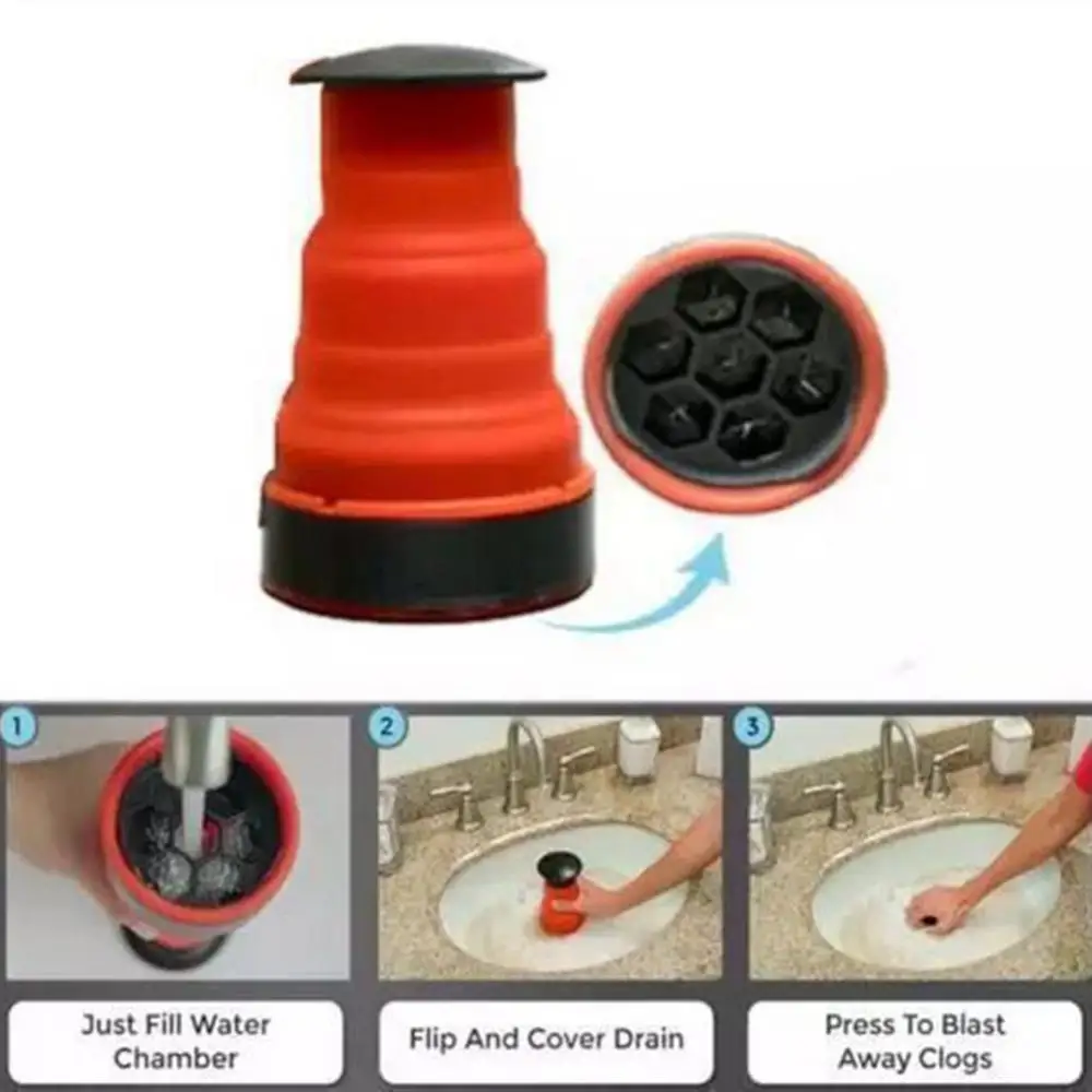 

Clog Drain Blaster Air Pressure Pump Toilet Kitchen Bathroom Sink Clean Plunger