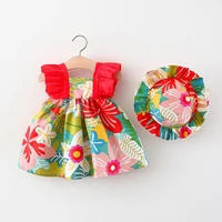 childrens clothing 2022 summer new products girls sleeveless dress with hat beach skirt