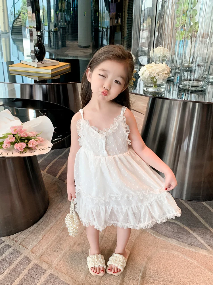 Для женщин. Детская кружевная юбка на подтяжках новинка лета 2023 корейское