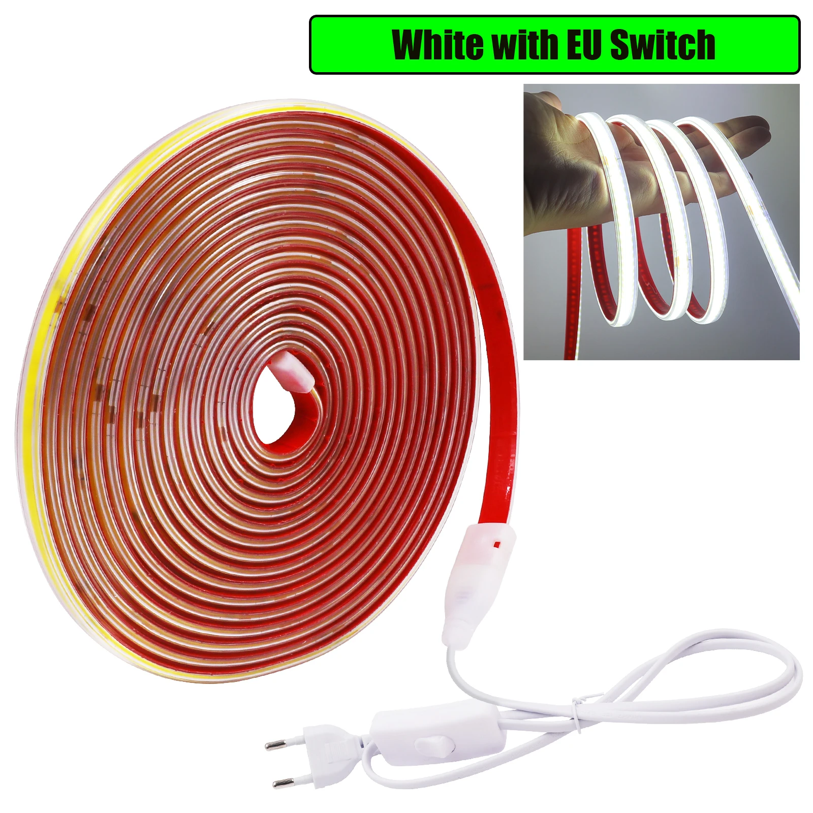 

HEGEHE Светодиодная лента COB 220В IP65 240LED/м 3000K 4000K 6000K