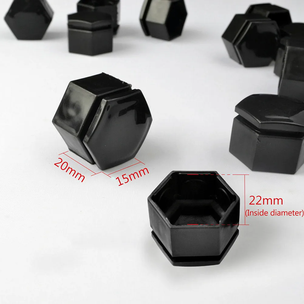 

20Pcs 22mm Black Wheel Nut Bolt Covers With Extraction Puller Tool Cap Auto Hub Screw Cover Fit Range Rover Vauxhall Insignia