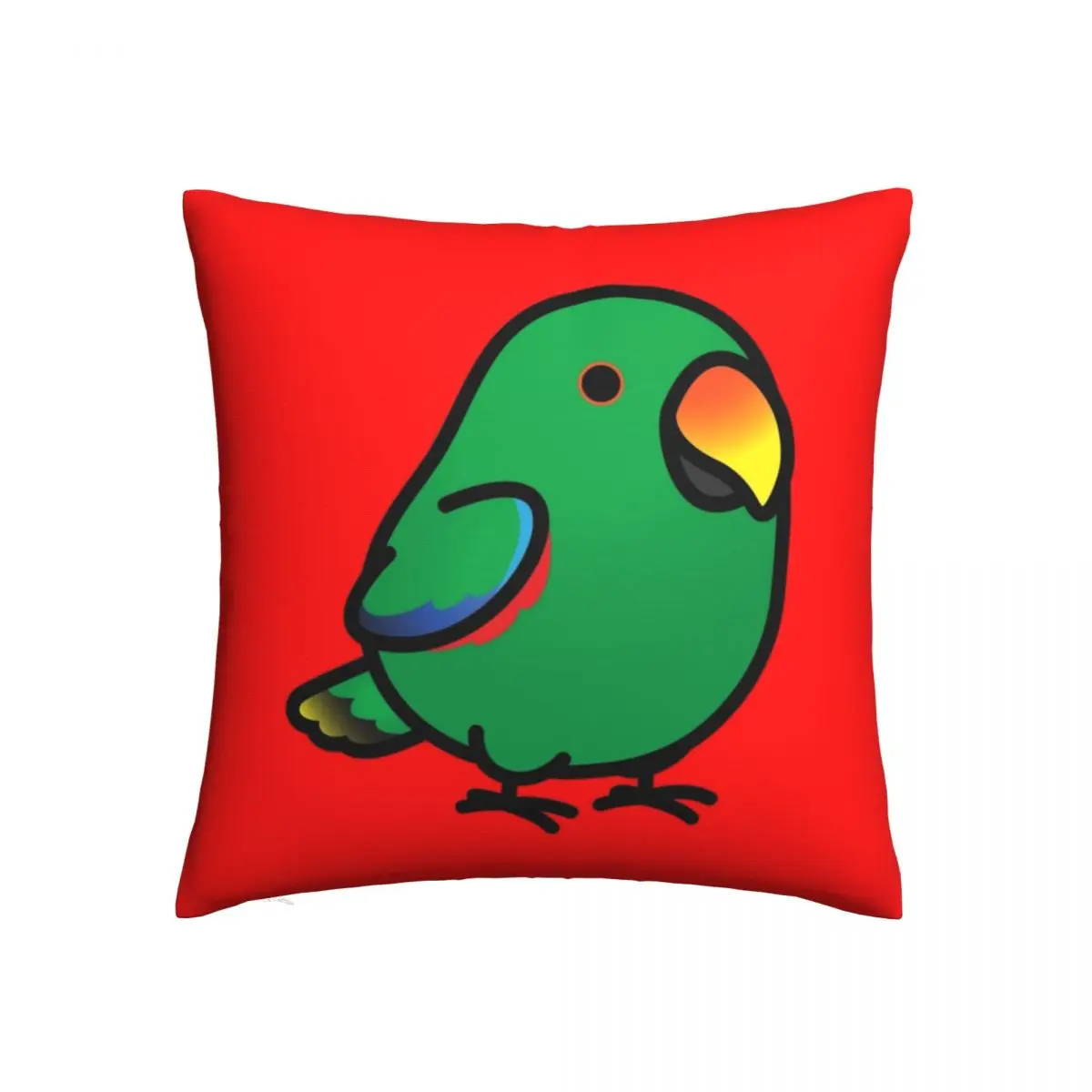 

Parrot Pillow Case Chubby Male Eclectus Parrot Spring Colored Pillowcase Polyester Bedroom Zipper Cover